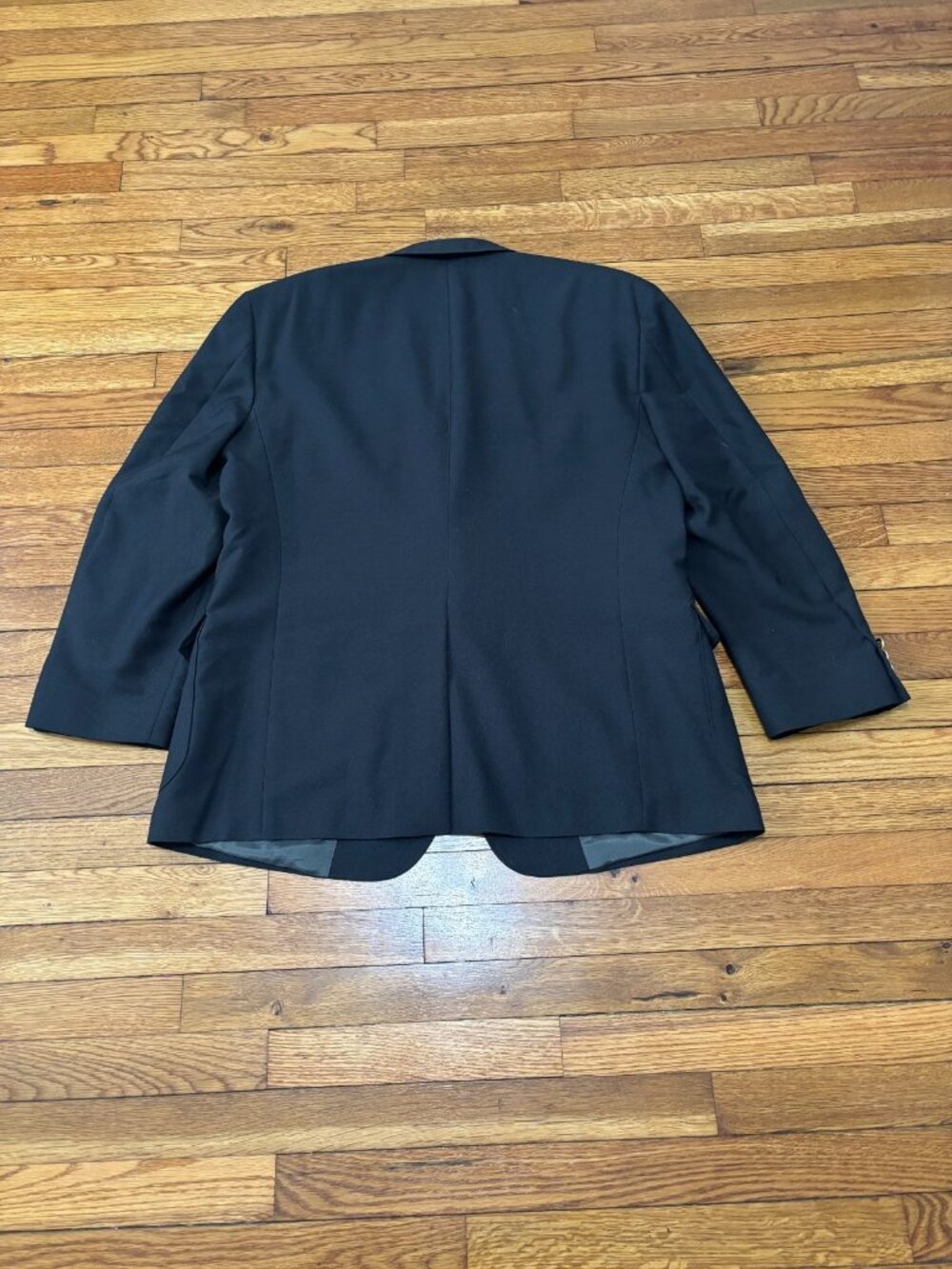 David Taylor Sport Coat Mens 46R Solid Black w/ Gold Metal Buttons Blazer Jacket - Picture 6 of 6